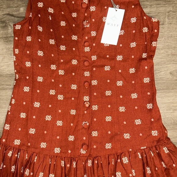 🩷FIRM PRICE🩷 WAYF Martini linen blend Drop Waist Mini Dress - Picture 10 of 14